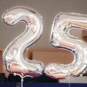 Celebrating our anniversary - ballons with the numbers 2 and 5