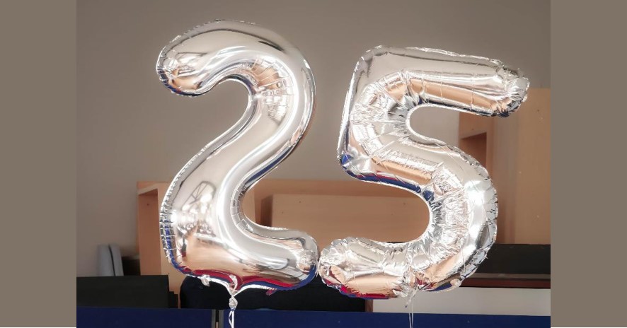 Celebrating our anniversary - ballons with the numbers 2 and 5