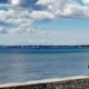 Photo of a blue sky and river